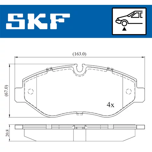 Sada brzdových platničiek kotúčovej brzdy SKF VKBP 80006 - obr. 4