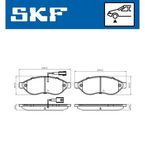 Sada brzdových platničiek kotúčovej brzdy SKF VKBP 80009 E - obr. 4