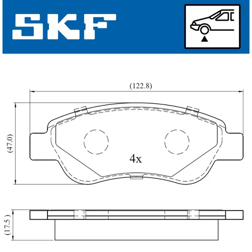 Sada brzdových platničiek kotúčovej brzdy SKF VKBP 80037 - obr. 2