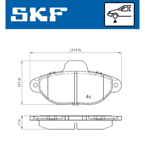 Sada brzdových platničiek kotúčovej brzdy SKF VKBP 80284 E - obr. 1