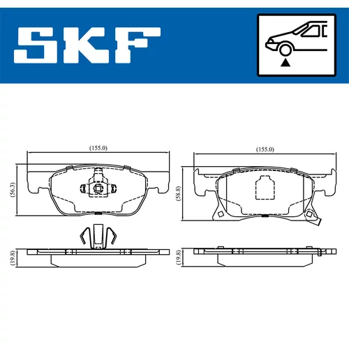 Sada brzdových platničiek kotúčovej brzdy SKF VKBP 80291 A - obr. 1