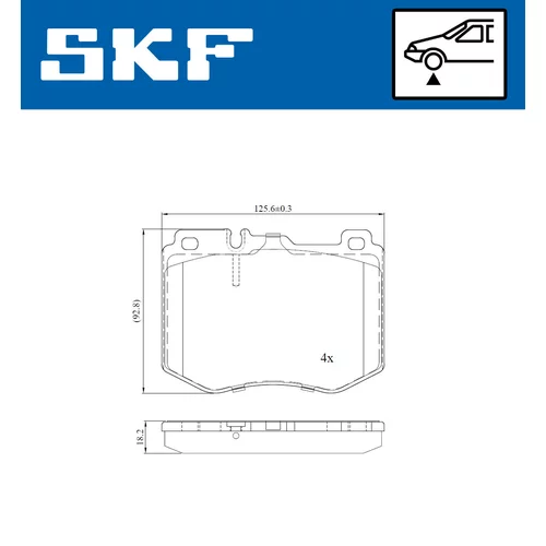 Sada brzdových platničiek kotúčovej brzdy SKF VKBP 80298 - obr. 1