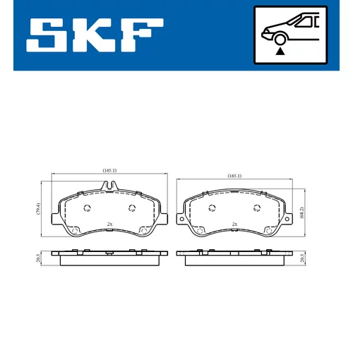 Sada brzdových platničiek kotúčovej brzdy SKF VKBP 80317 - obr. 1