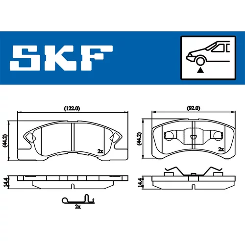 Sada brzdových platničiek kotúčovej brzdy SKF VKBP 80490 A - obr. 1