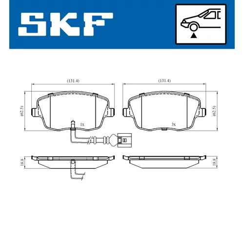 Sada brzdových platničiek kotúčovej brzdy SKF VKBP 80494 E - obr. 1