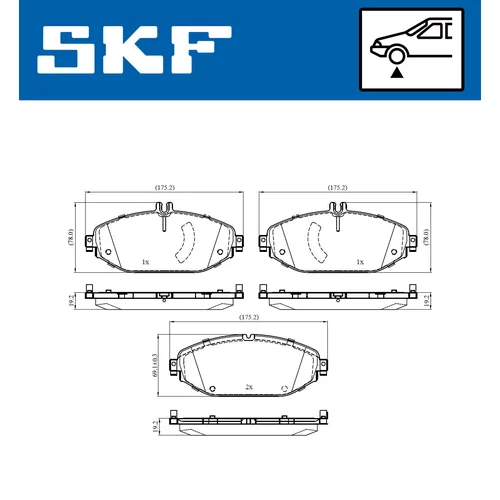 Sada brzdových platničiek kotúčovej brzdy SKF VKBP 80530 - obr. 1