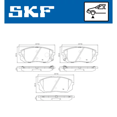 Sada brzdových platničiek kotúčovej brzdy SKF VKBP 80637 A - obr. 1