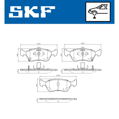 Sada brzdových platničiek kotúčovej brzdy SKF VKBP 80871 A - obr. 1