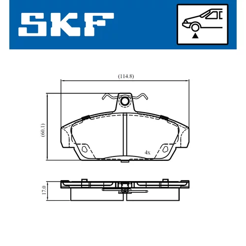 Sada brzdových platničiek kotúčovej brzdy SKF VKBP 80997 - obr. 1