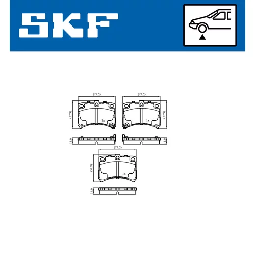 Sada brzdových platničiek kotúčovej brzdy SKF VKBP 81125 A - obr. 1