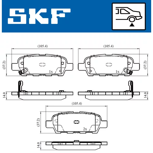 Sada brzdových platničiek kotúčovej brzdy SKF VKBP 90107 A - obr. 6