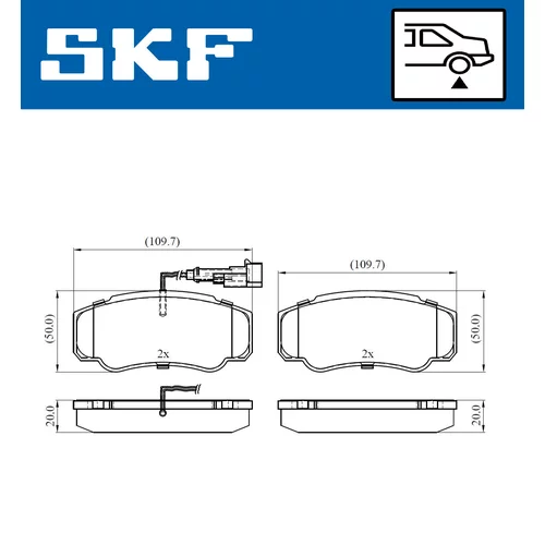 Sada brzdových platničiek kotúčovej brzdy SKF VKBP 90266 E - obr. 6