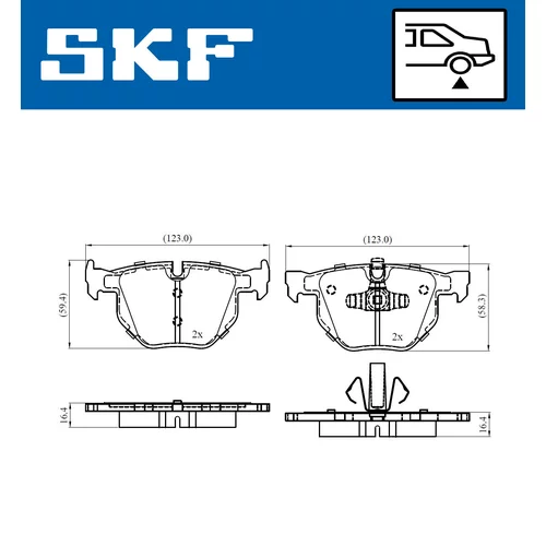 Sada brzdových platničiek kotúčovej brzdy SKF VKBP 90372 - obr. 1