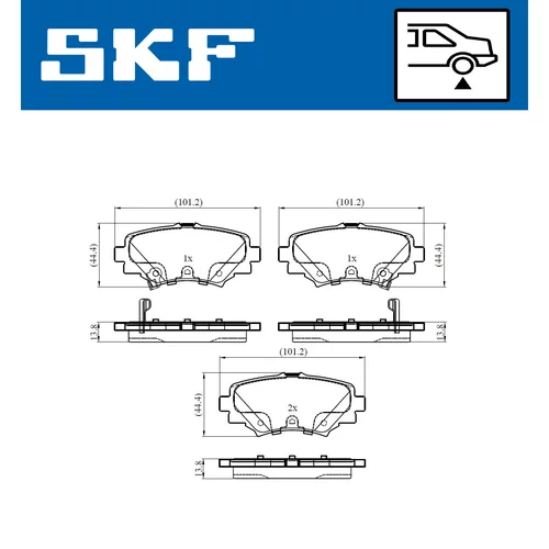 Sada brzdových platničiek kotúčovej brzdy SKF VKBP 90581 A - obr. 1