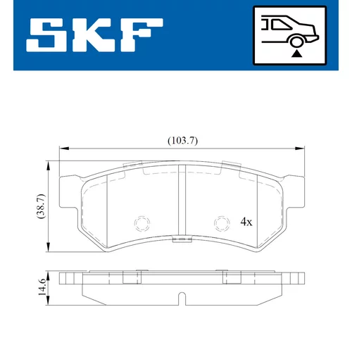 Sada brzdových platničiek kotúčovej brzdy SKF VKBP 90588 - obr. 6