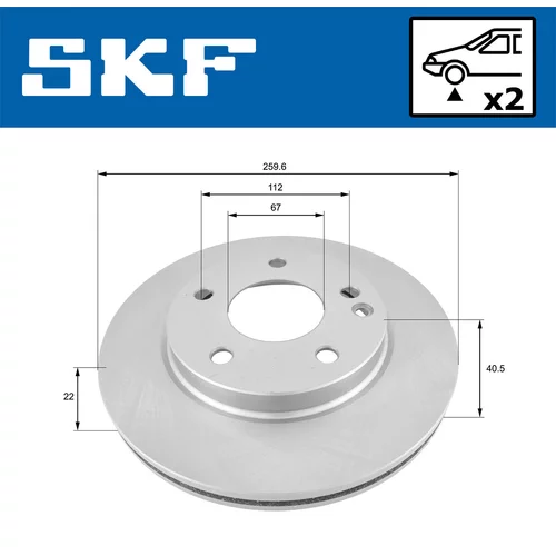 Brzdový kotúč SKF VKBD 80119 V2 - obr. 1