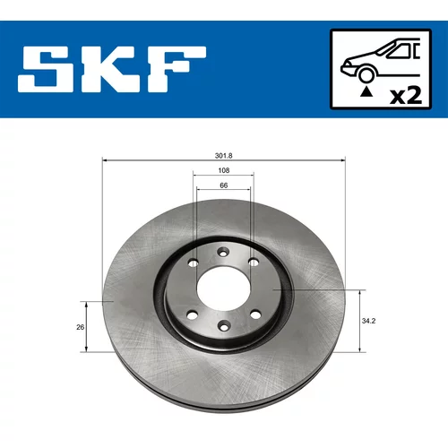 Brzdový kotúč SKF VKBD 80135 V2 - obr. 1