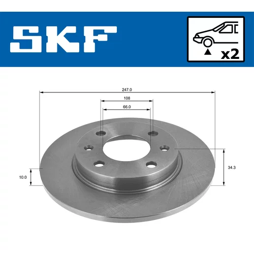 Brzdový kotúč SKF VKBD 80165 S2 - obr. 1