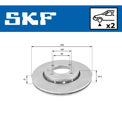 Brzdový kotúč SKF VKBD 80331 V2 - obr. 1