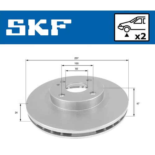 Brzdový kotúč SKF VKBD 80831 V2 - obr. 1