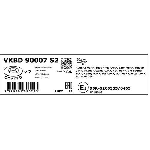 Brzdový kotúč VKBD 90007 S2 /SKF/ - obr. 3