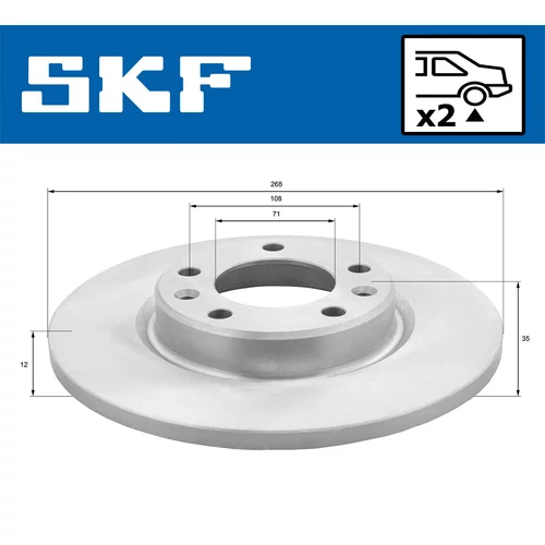 Brzdový kotúč SKF VKBD 90087 S2 - obr. 1