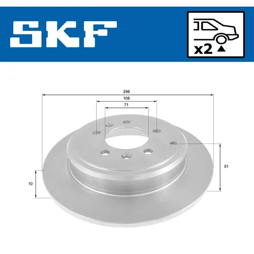 Brzdový kotúč SKF VKBD 90866 S2 - obr. 1