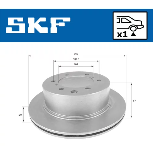 Brzdový kotúč SKF VKBD 90933 V1 - obr. 1