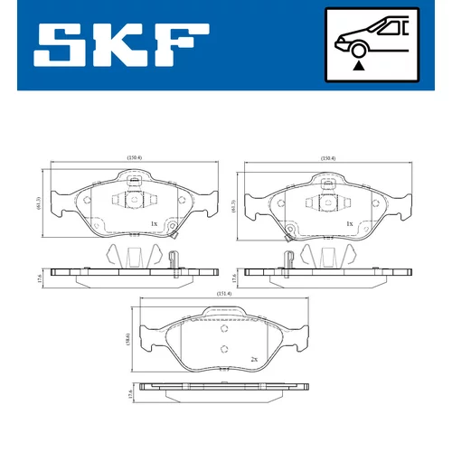 Sada brzdových platničiek kotúčovej brzdy SKF VKBP 80131 A - obr. 1