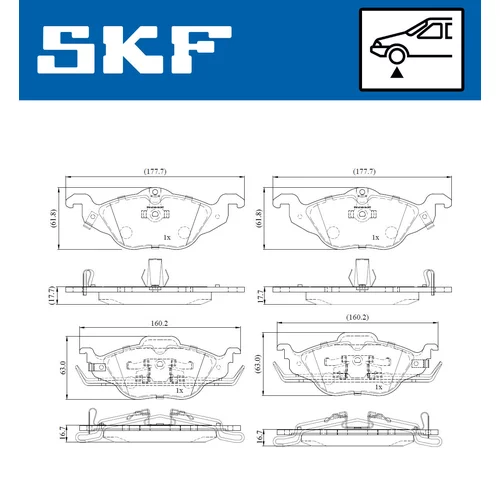 Sada brzdových platničiek kotúčovej brzdy SKF VKBP 80158 A - obr. 1