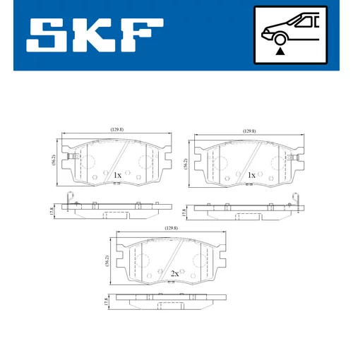 Sada brzdových platničiek kotúčovej brzdy SKF VKBP 80201 A - obr. 1