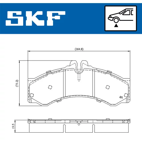 Sada brzdových platničiek kotúčovej brzdy SKF VKBP 80251 - obr. 1