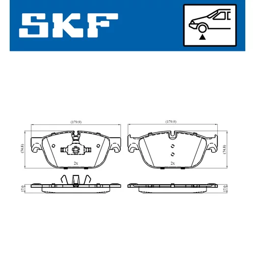 Sada brzdových platničiek kotúčovej brzdy SKF VKBP 80269 E - obr. 1