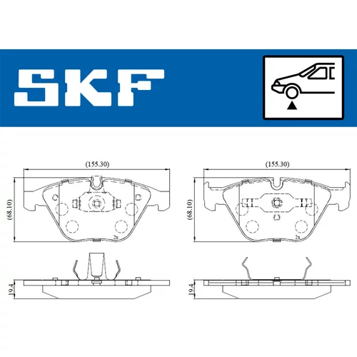 Sada brzdových platničiek kotúčovej brzdy SKF VKBP 80308 - obr. 6