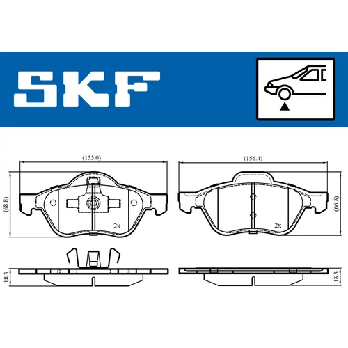 Sada brzdových platničiek kotúčovej brzdy SKF VKBP 80309 - obr. 1