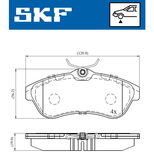 Sada brzdových platničiek kotúčovej brzdy SKF VKBP 80344 - obr. 6