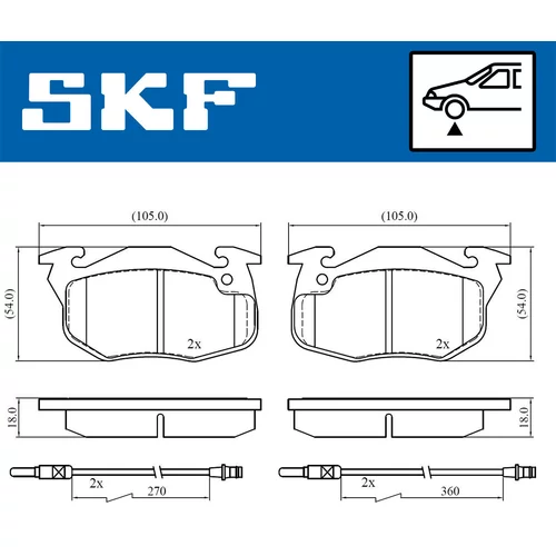 Sada brzdových platničiek kotúčovej brzdy SKF VKBP 80352 E - obr. 6