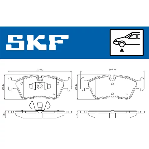 Sada brzdových platničiek kotúčovej brzdy SKF VKBP 80399 - obr. 1