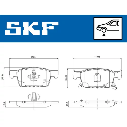 Sada brzdových platničiek kotúčovej brzdy SKF VKBP 80409 A - obr. 1