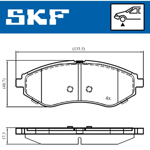 Sada brzdových platničiek kotúčovej brzdy SKF VKBP 80475 - obr. 1