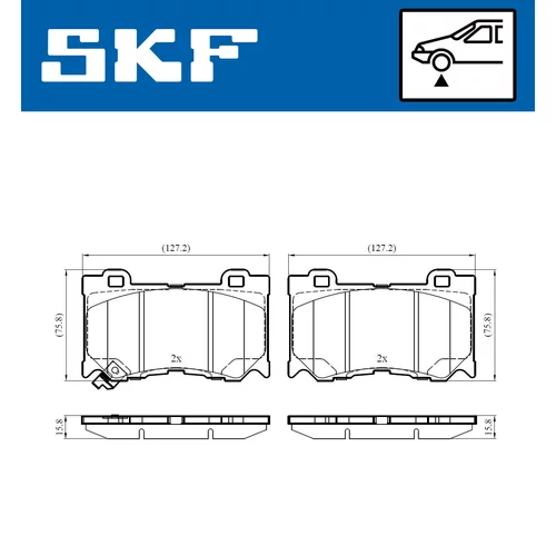 Sada brzdových platničiek kotúčovej brzdy SKF VKBP 80546 A - obr. 5