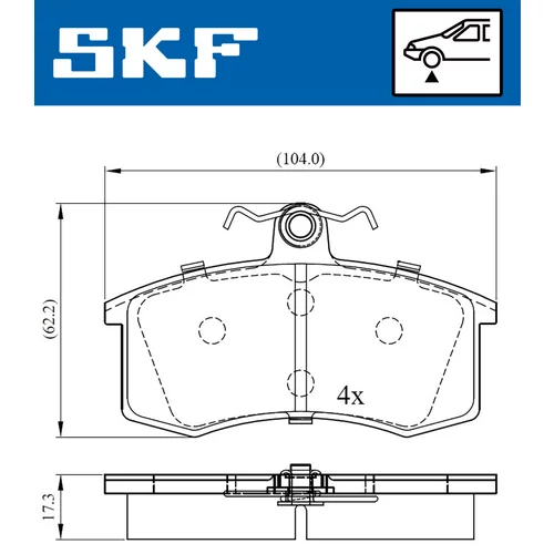 Sada brzdových platničiek kotúčovej brzdy SKF VKBP 80626 - obr. 1