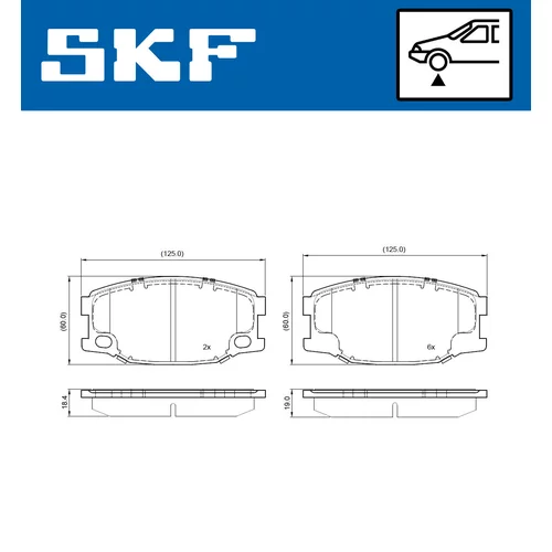 Sada brzdových platničiek kotúčovej brzdy SKF VKBP 80652 - obr. 1