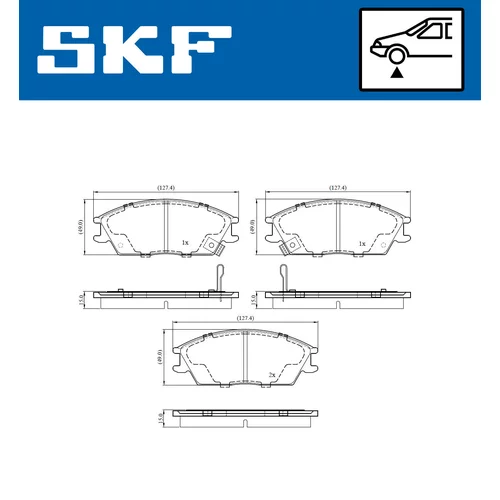 Sada brzdových platničiek kotúčovej brzdy SKF VKBP 80855 A - obr. 1