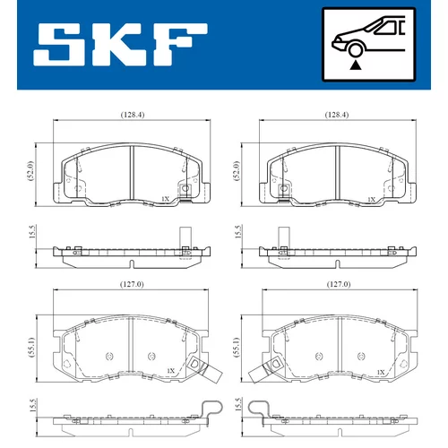 Sada brzdových platničiek kotúčovej brzdy SKF VKBP 81119 A - obr. 1