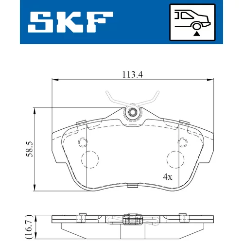 Sada brzdových platničiek kotúčovej brzdy SKF VKBP 90061 - obr. 5