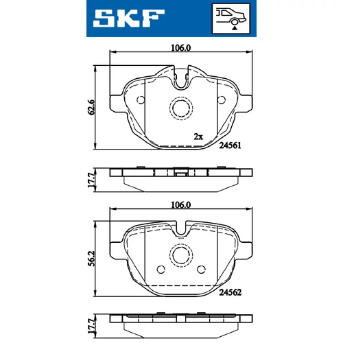 Sada brzdových platničiek kotúčovej brzdy SKF VKBP 90075 - obr. 5