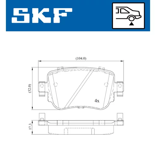 Sada brzdových platničiek kotúčovej brzdy SKF VKBP 90129 - obr. 1