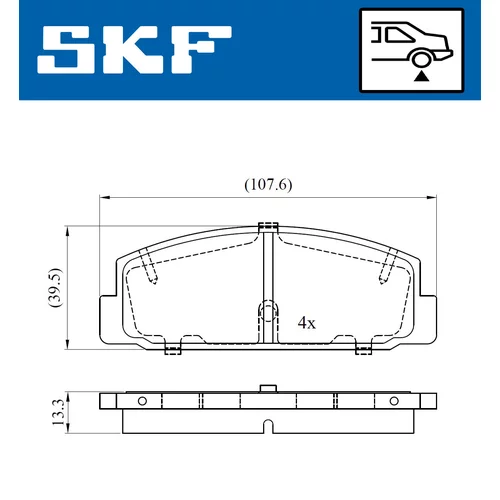 Sada brzdových platničiek kotúčovej brzdy SKF VKBP 90255 - obr. 1