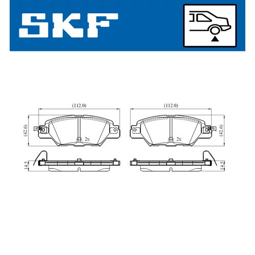 Sada brzdových platničiek kotúčovej brzdy SKF VKBP 90415 A - obr. 1